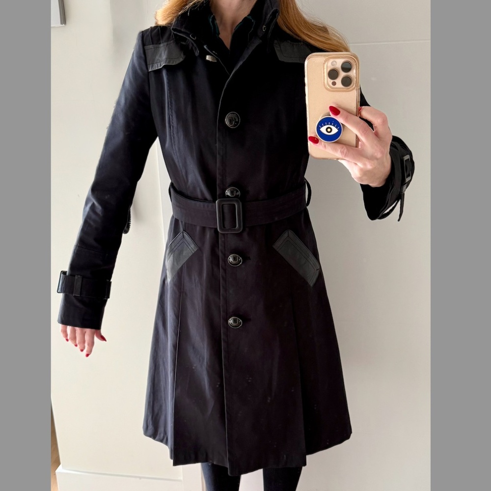 Luxury Mackage Trench Coat -Black – Brand new! - Picture 1 of 6